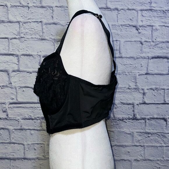 Cacique Velvet-Trim Unlined Balconette Bra 42D - Picture 3 of 9